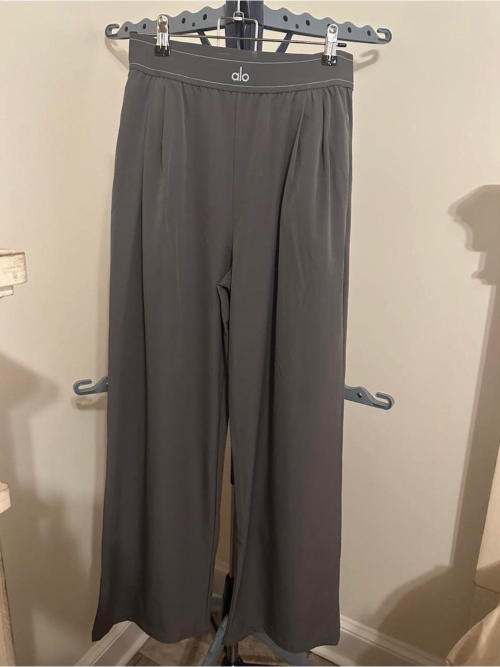 ALO Women's Wide-Leg Pants in Charcoal